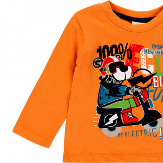 Памучна блуза Fun за бебе, оранжева Boboli 374867 3