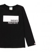 Памучна блуза Radiate positivity, черна Boboli 374946 3