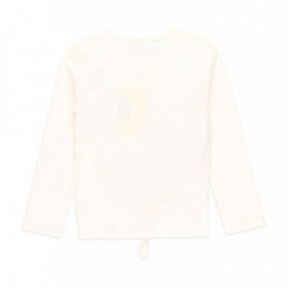 Памучна блуза с флорална щампа и момиче, бяла Boboli 374990 2