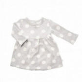 Памучна рокля с дълъг ръкав и камъчета за бебе, сива Chicco 37510 