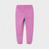 Памучен спортен панталон с принт на звездички за бебе, розов Name it 375105 2