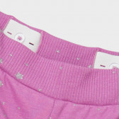 Памучен спортен панталон с принт на звездички за бебе, розов Name it 375107 3