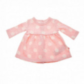 Памучна рокля с дълъг ръкав на точки за бебе, розова Chicco 37513 