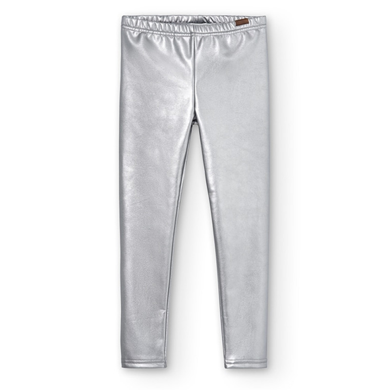 Кожен панталон тип клин, сребърен  375156