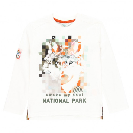 Памучна блуза National park, бяла Boboli 375232 