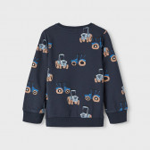 Памучна блуза с апликации за бебе, синя Name it 375353 3