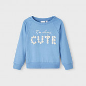 Памучна блуза Cute за бебе момиче, светло синя Name it 375414 