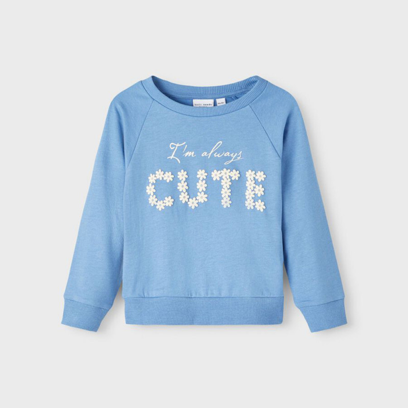 Памучна блуза Cute за бебе момиче, светло синя  375414