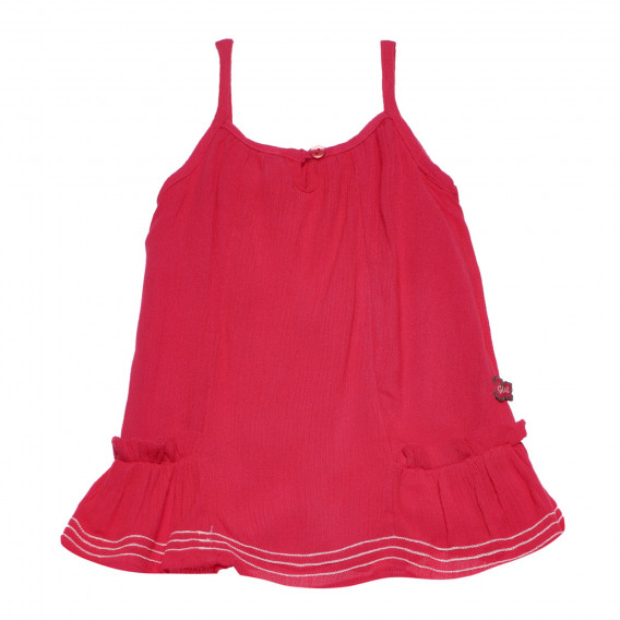 Памучна рокля с флорален принт за момиче червена Boboli 375780 2