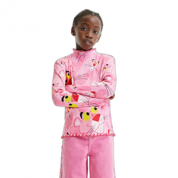 Памучна блуза Pink Panther, розова DESIGUAL 376115 5