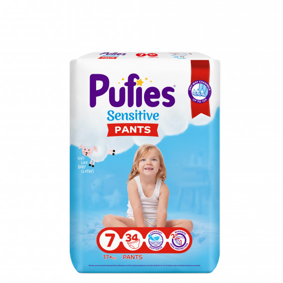 Пелени гащи Pufies Pants Sensitive 7, 34 броя Pufies 376332 