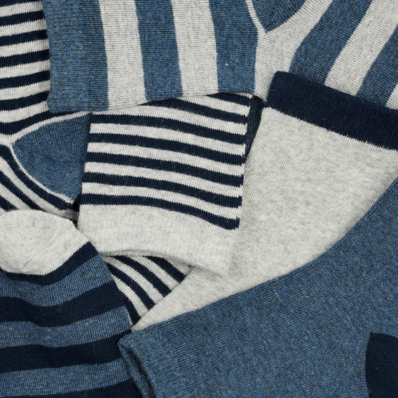 Комплект от пет чифта раирани чорапи в синьо и сиво Cool club 376410 6