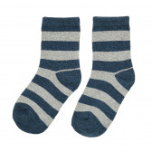 Комплект от пет чифта раирани чорапи в синьо и сиво Cool club 376411 2