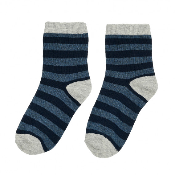 Комплект от пет чифта раирани чорапи в синьо и сиво Cool club 376412 3
