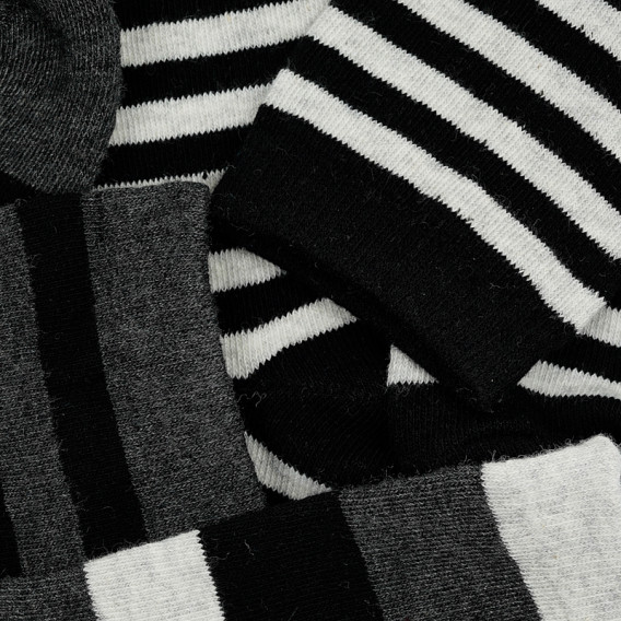 Комплект от три чифта чорапи в сиво и черно райе Cool club 376420 4