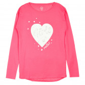 Памучна блуза с дълъг ръкав, розова Cool club 376715 