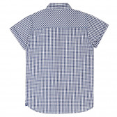 Карирана памучна риза с къс ръкав, синя Cool club 376740 4