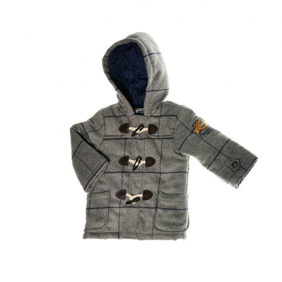 Палто за момче с деликатни сиви ивици и бродерия Chicco 37694 