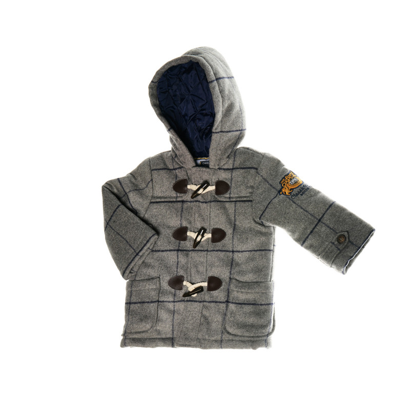 Палто за момче с деликатни сиви ивици и бродерия  37694