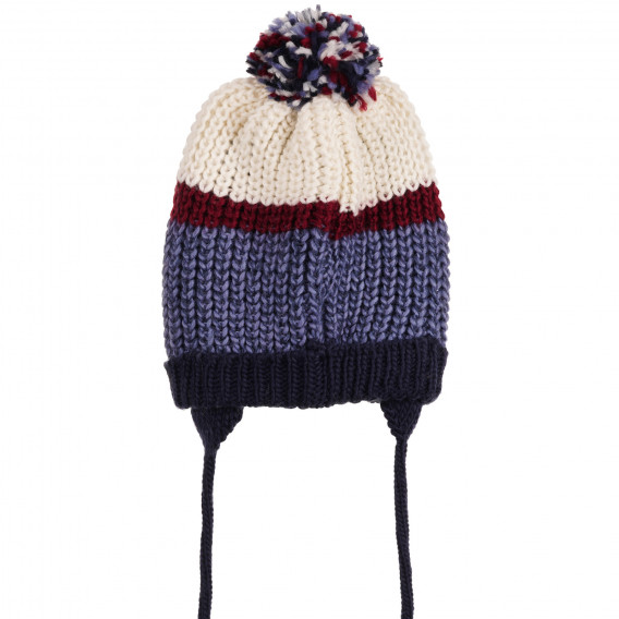 Плетена шапка с връзки на райе за бебе Cool club 377039 4