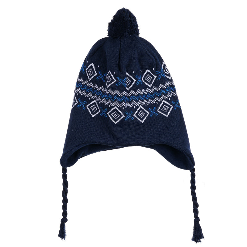 Плетена памучна шапка, синя  377040