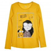 Памучна блуза с дълъг ръкав, жълта Cool club 377221 