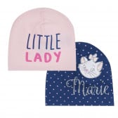 Памучен комплект 2 броя шапки за бебе, многоцветен Cool club 377259 