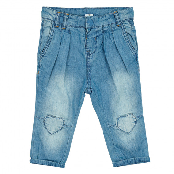 Подплатен дънков панталон с апликация на сърца за бебе Cool club 377330 