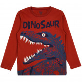 Памучна блуза с дълъг ръкав и щампа на динозавър Cool club 377472 