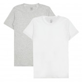 Комплект памучни тениски в бяло и сиво Cool club 377484 
