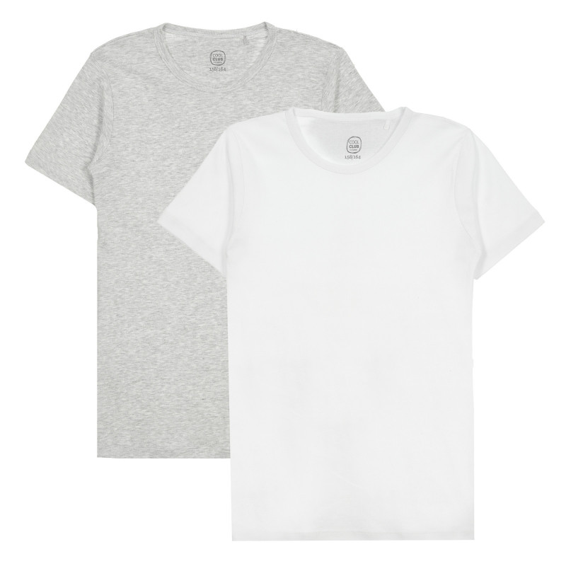 Комплект памучни тениски в бяло и сиво  377484