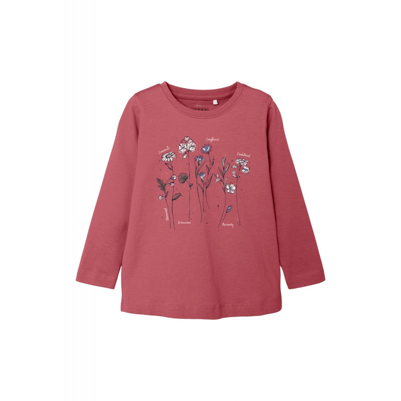 Памучна блуза с флорален принт, розова  377624
