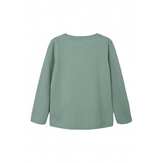Памучна блуза с графичен принт, зелена Name it 377629 2