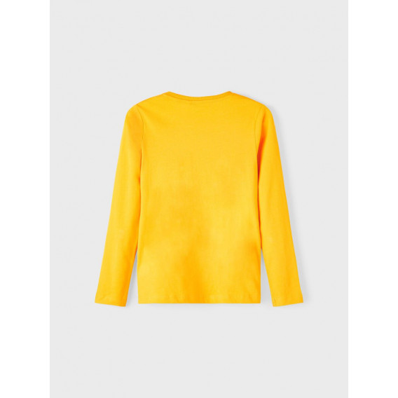 Памучна блуза с дълъг ръкав и гарфичен принт, жълта Name it 377868 3