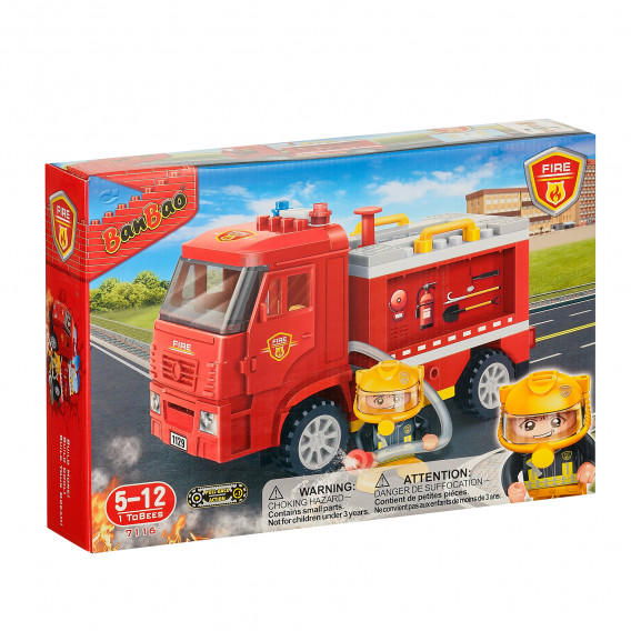 Конструктор противопожарен камион, 112 части, BANBAO 377923 7