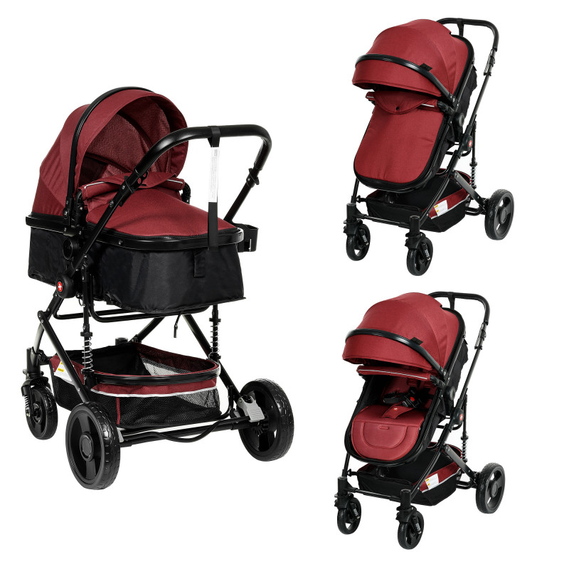 Детска количка ZI Lana 2 в 1, червена 2 в 1  377951
