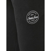 Памучен спортен панталон с малка щампа, черен Jack & Jones junior 378116 2