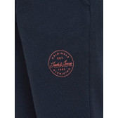 Памучен спортен панталон с малка щампа, син Jack & Jones junior 378125 3