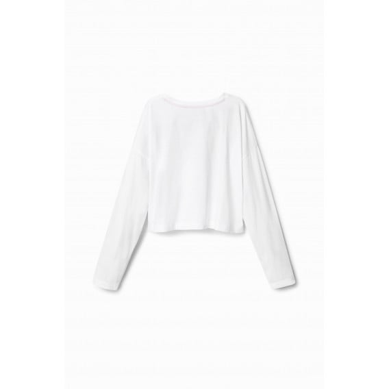 Памучна блуза с флорален принт LOVY, бяла DESIGUAL 378181 3