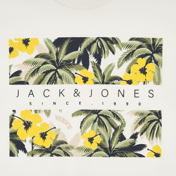 Тениска с тропическа щампа, бяла JACK&JONES JUNIOR 378203 2