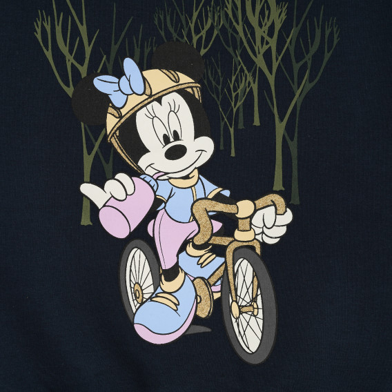 Памучен суитшърт Minnie Mouse за бебе, тъмносин Name it 378266 2