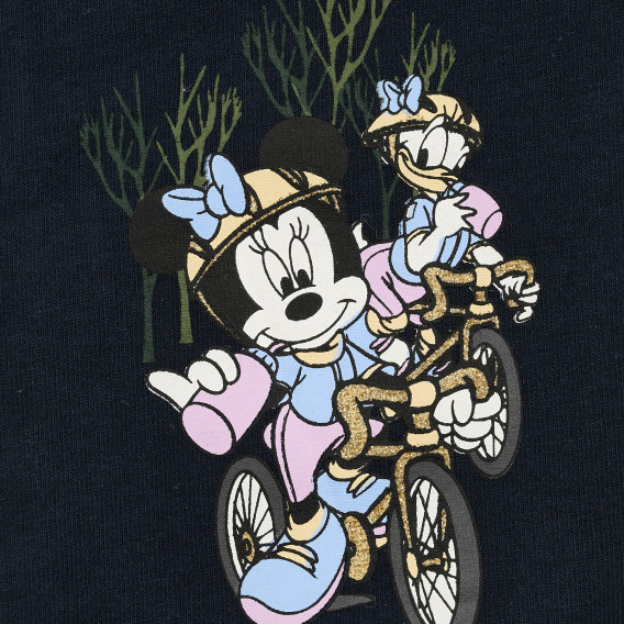Памучен спортен панталон Minnie Mouse за бебе, тъмносин Name it 378270 2