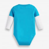 Боди с дълъг ръкав от органичен памук за бебе, синьо PIPPO&PEPPA 378330 2