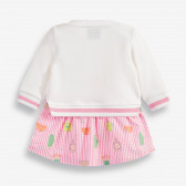 Рокля с дълъг ръкав за бебе в бяло и розово PIPPO&PEPPA 378412 2