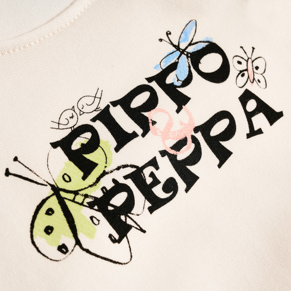 Суитшърт с логото на бранда за бебе, бял PIPPO&PEPPA 378417 3