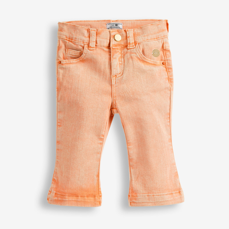 Памучни дънки за бебе, оранжеви  378431