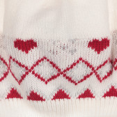 Плетена шапка с червени акценти за бебе, бяла Chicco 378449 2