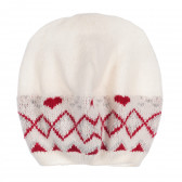 Плетена шапка с червени акценти за бебе, бяла Chicco 378450 3