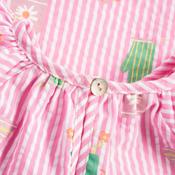 Блуза с къс ръкав от органичен памук за бебе, розова PIPPO&PEPPA 378469 4