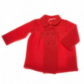 Палто с яка за бебе момиче, червено Chicco 37847 